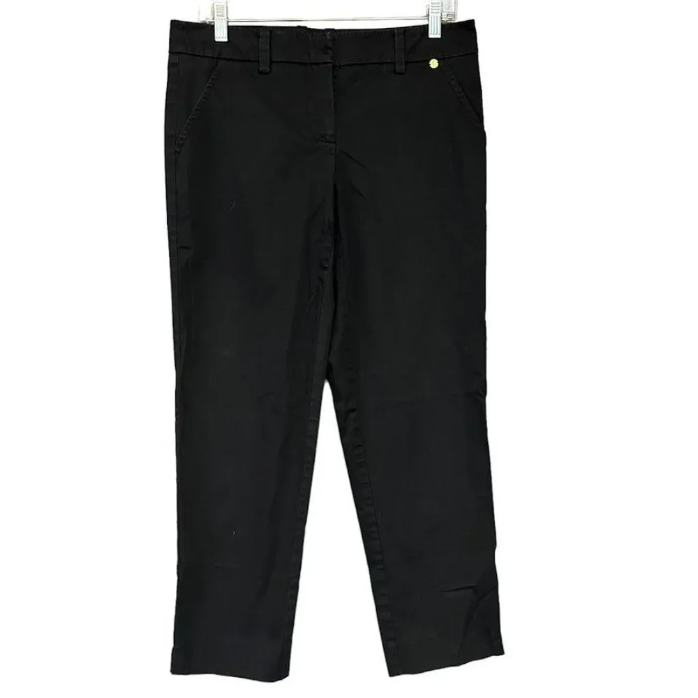 Trina‎ Turk Black Skinny Leg Ankle Dress Pants Womens 8